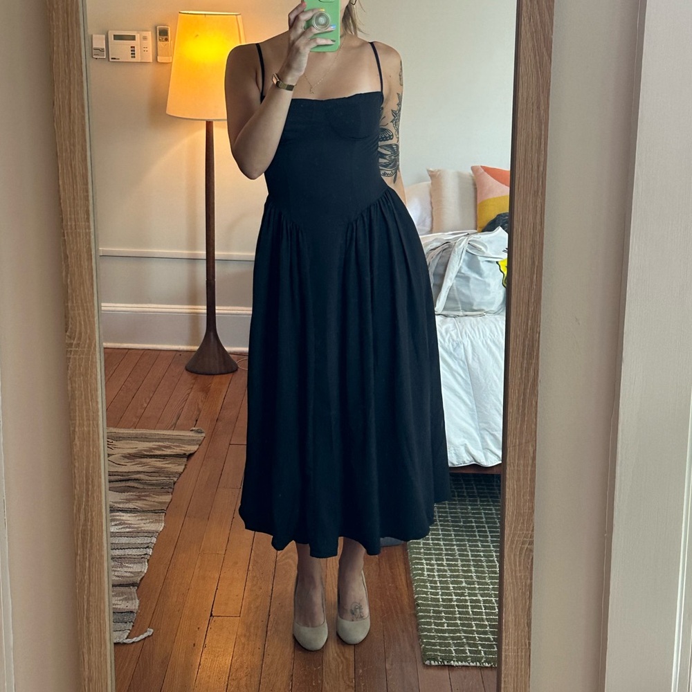 Black midi dress size S